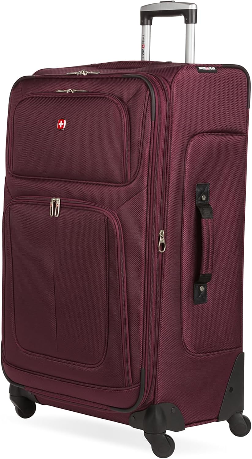 SWISSGEAR Sion Carry-On Spinner Luggage, Softside Expandable, Lightweight Suitcase, Dark Grey, 22.75-Inch