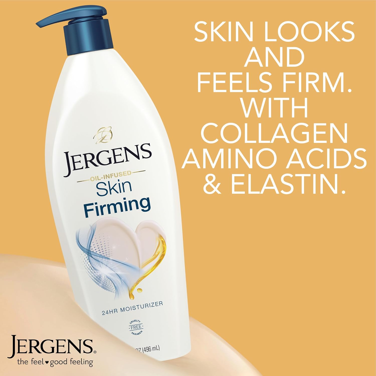 Jergens Skin Firming Body Lotion for Dry to Extra Dry Skin, Skin Tightening Cream with Collagen and Elastin, Dermatologist Tested, Hydralucence Blend Formula, 16.8 Oz | Tightening Cream for Dry Skin, Smoothes and Tones, Collagen and Elastin Formula, Derm…