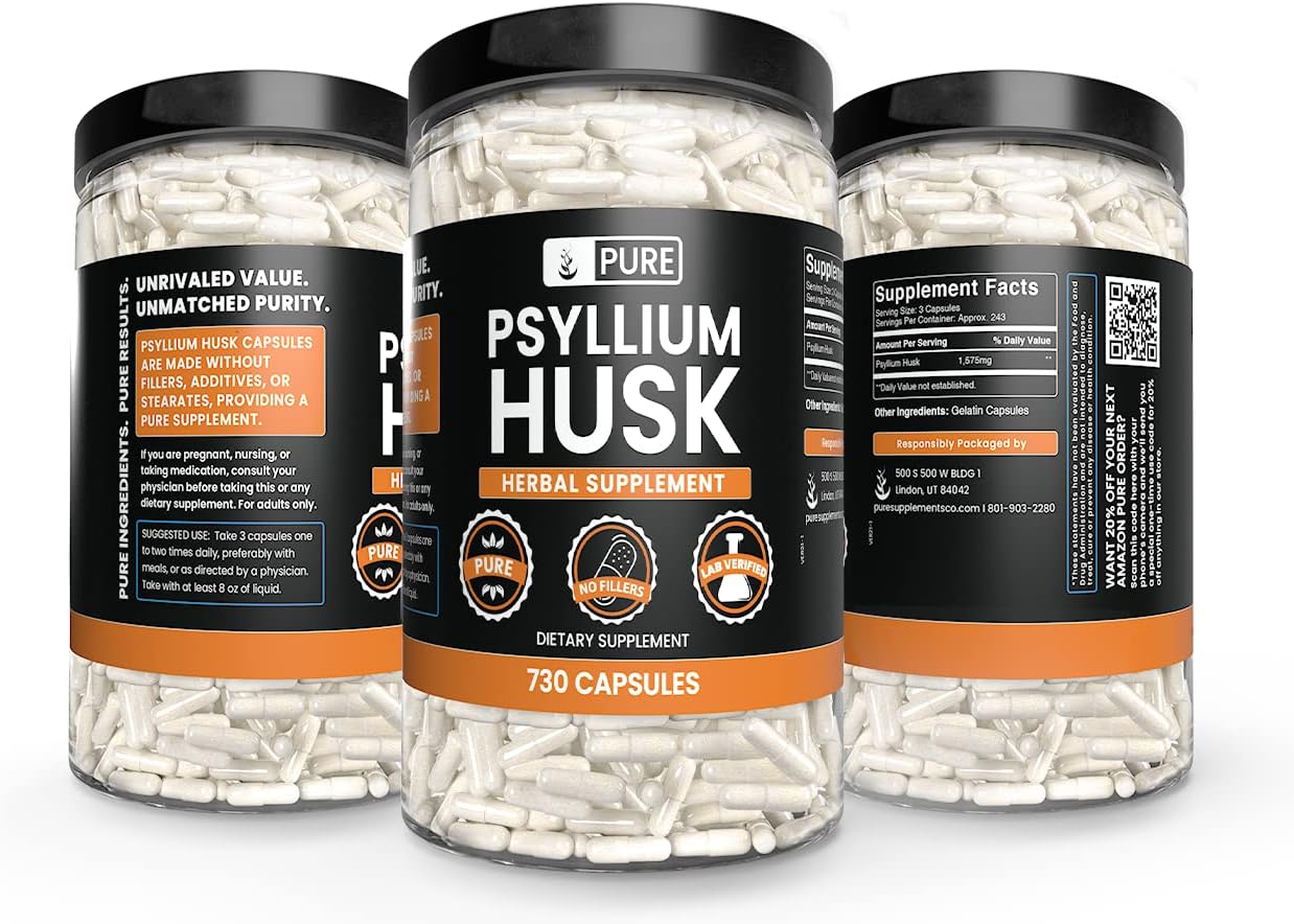 Pure Original Ingredients, Psyllium Husk, 365 Capsules