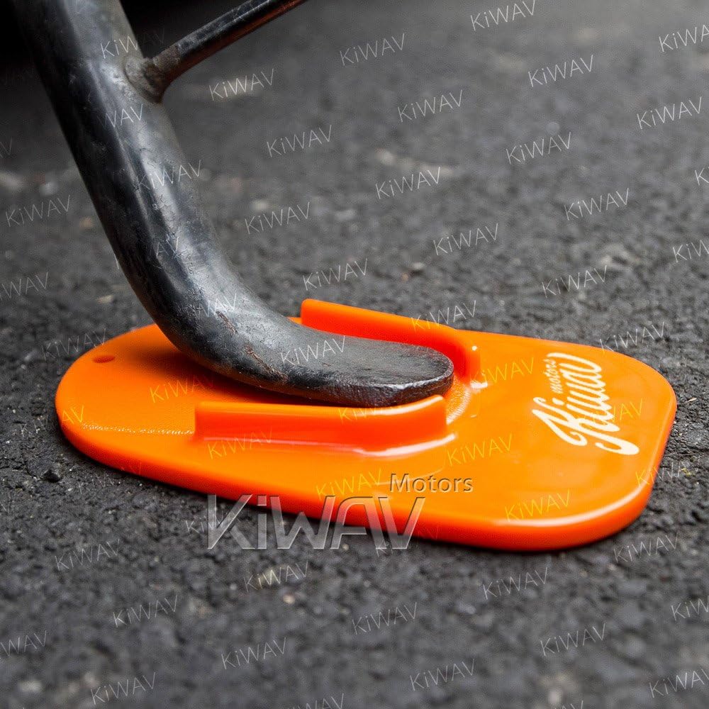 KiWAV Motorcycle Kickstand Pad Plate Support Accessory - Black - Soft Ground, Grass, Hot Pavement, Outdoor Parking, Anti Sinking