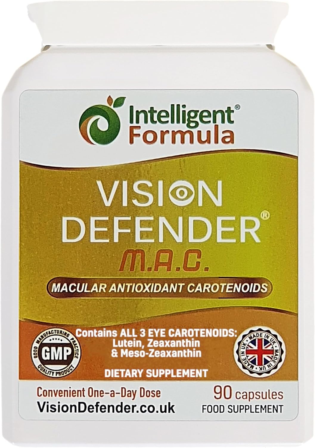 Vision Defender MAC Triple Carotenoid Eye Supplement, 3 Month 90 Capsules | Meso-Zeaxanthin, Triple Carotenoid Antioxidant, Marigold Extract