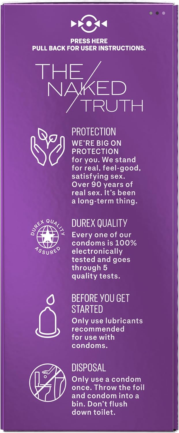 Durex Extra Sensitive Thin Condoms, Lubricated Latex Condoms for Men, 24 Count