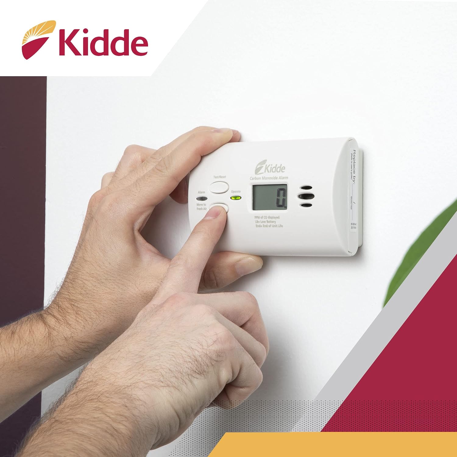 Kidde Carbon Monoxide Detector, AA Battery Powered CO Alarm with LEDs, Test-Reset Button, Low Battery Indicator, Portable