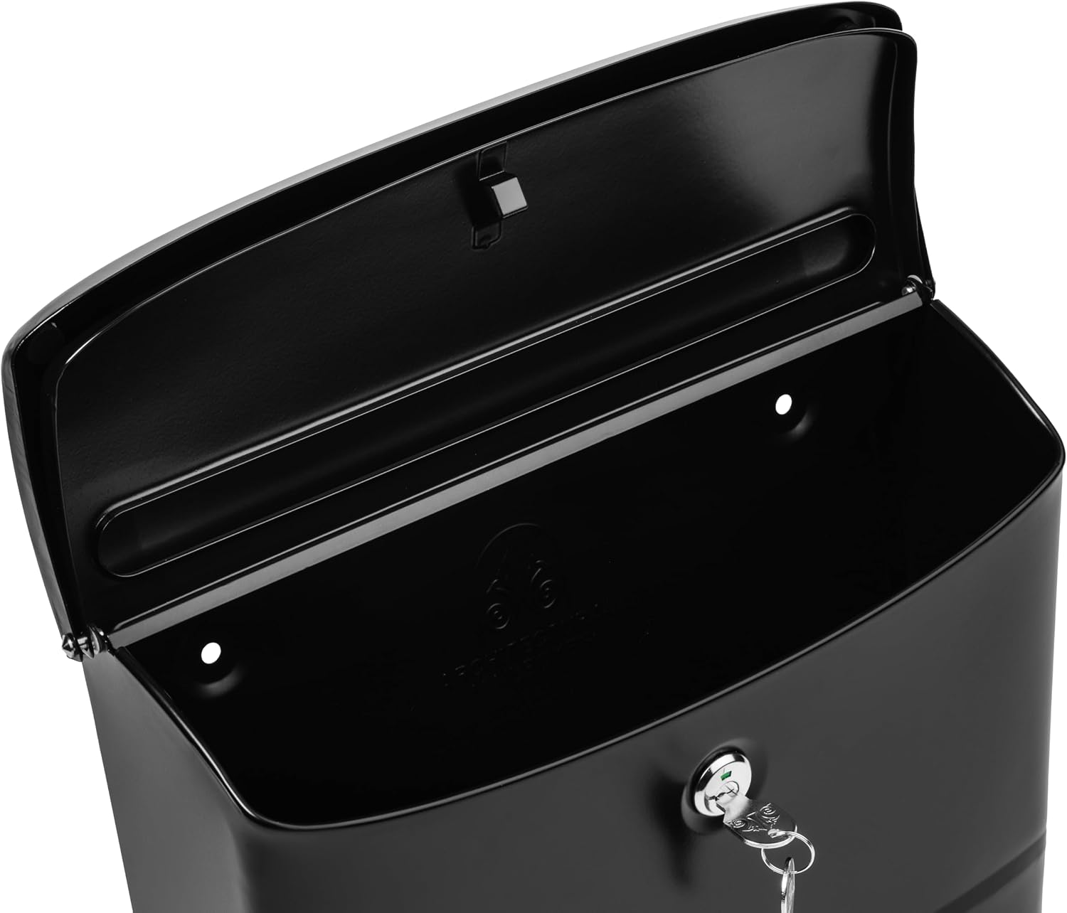 Architectural Mailboxes Princeton™ Locking, Wall-Mounted Mailbox for Outside, Metal Galvanized Steel Medium Mail Box with Lock and Key Drop Box, Black