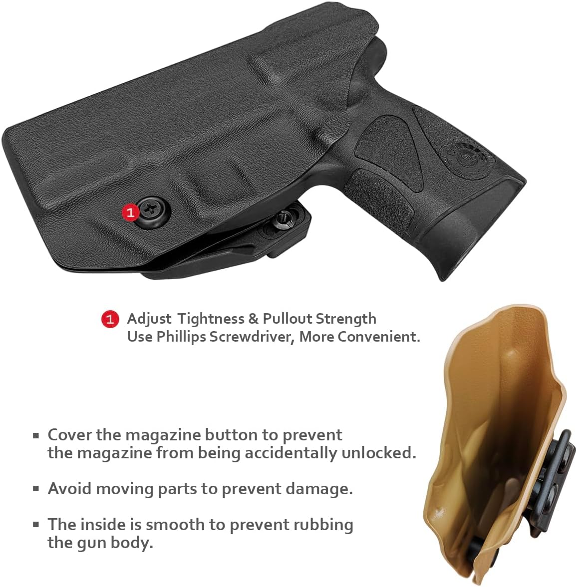 Taurus G3C G2C Holster IWB Kydex Holster Taurus G3C / G2C / G2S / PT111 / PT140 9mm/.40- Inside Waistband Concealed Carry
