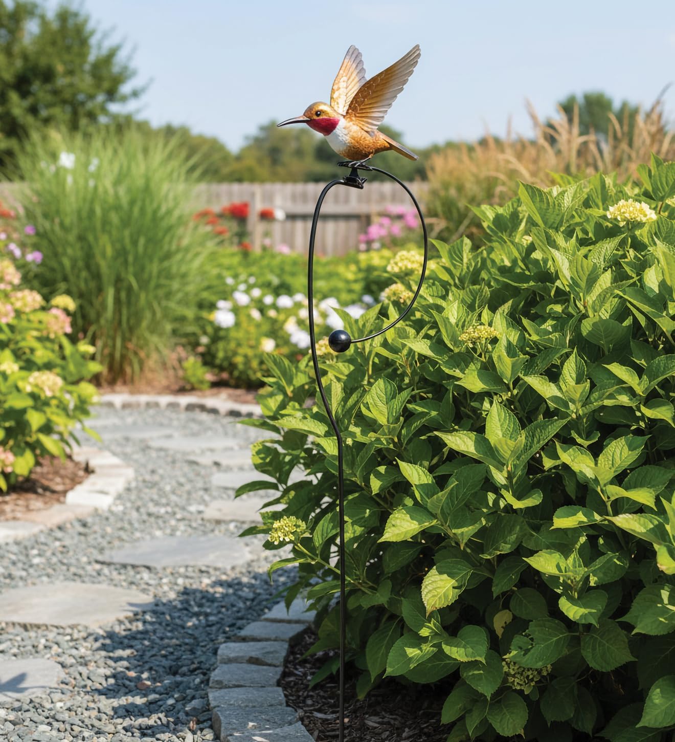 Regal Art & Gift Rocker Hummingbird Garden Stake, Kinetic Metal Yard Art