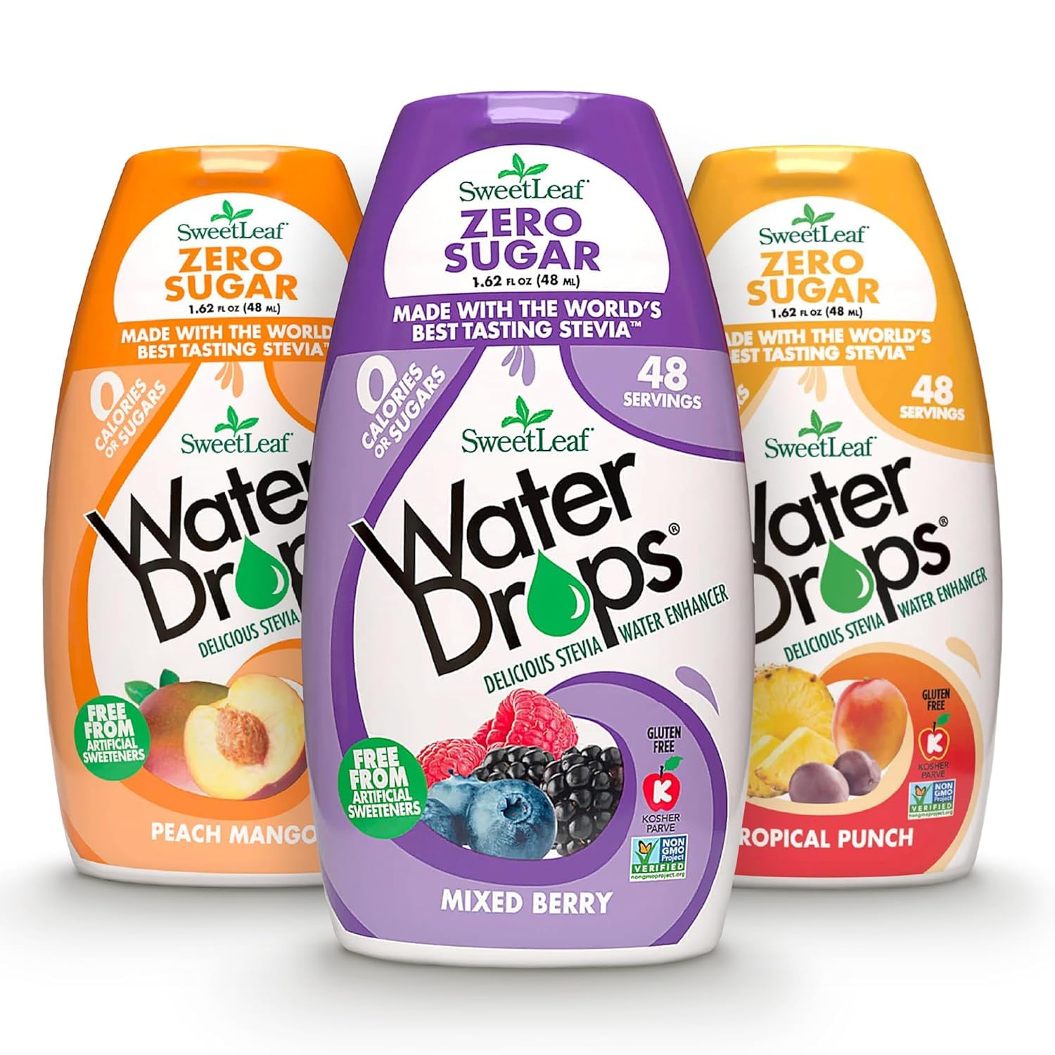 SweetLeaf Water Flavoring Drops, Variety Pack - 1.62 Fl Oz, Pack of 3 | Stevia Water Enhancer, Sugar Free, Zero Calorie Additive, Contains Monk Fruit Extract, Gluten Free, Keto Friendly