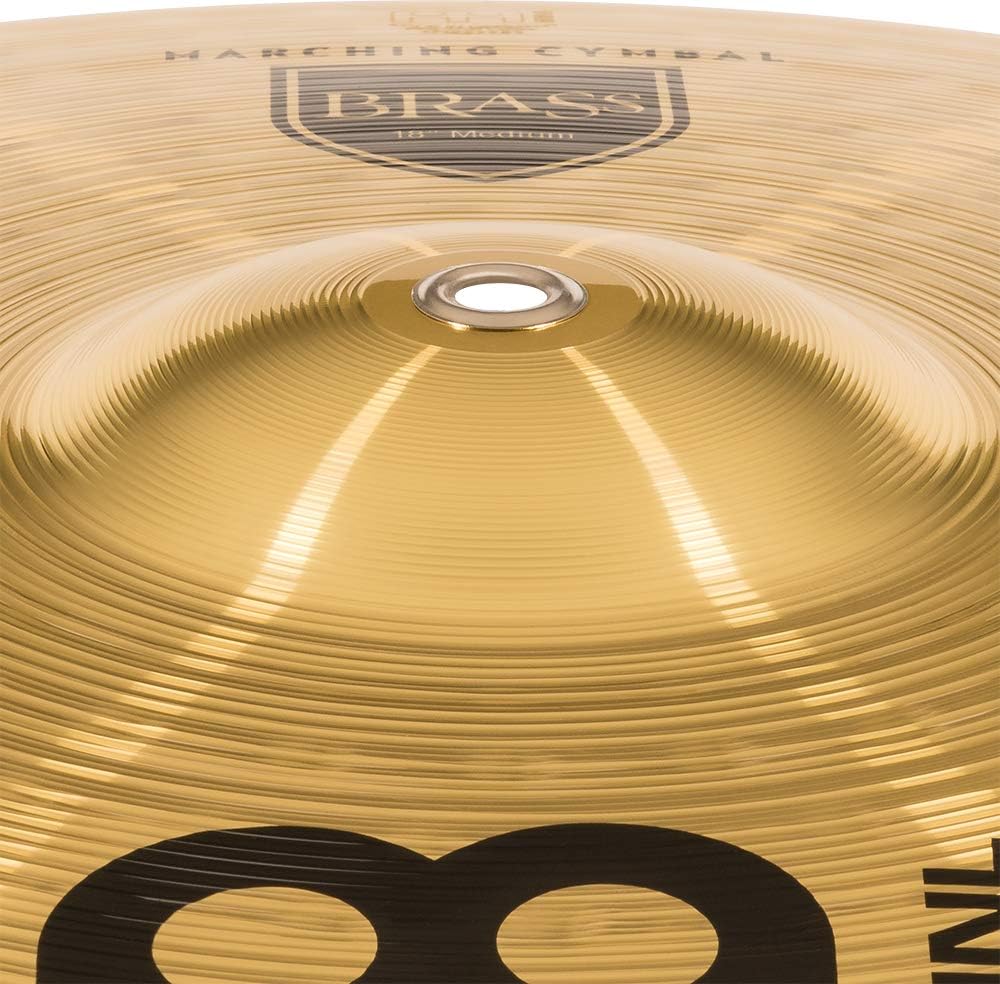 Meinl 14” Marching Cymbal Pair with Straps - Brass Alloy Traditional Finish - Made In Germany, 2-YEAR WARRANTY (MA-BR-14M)