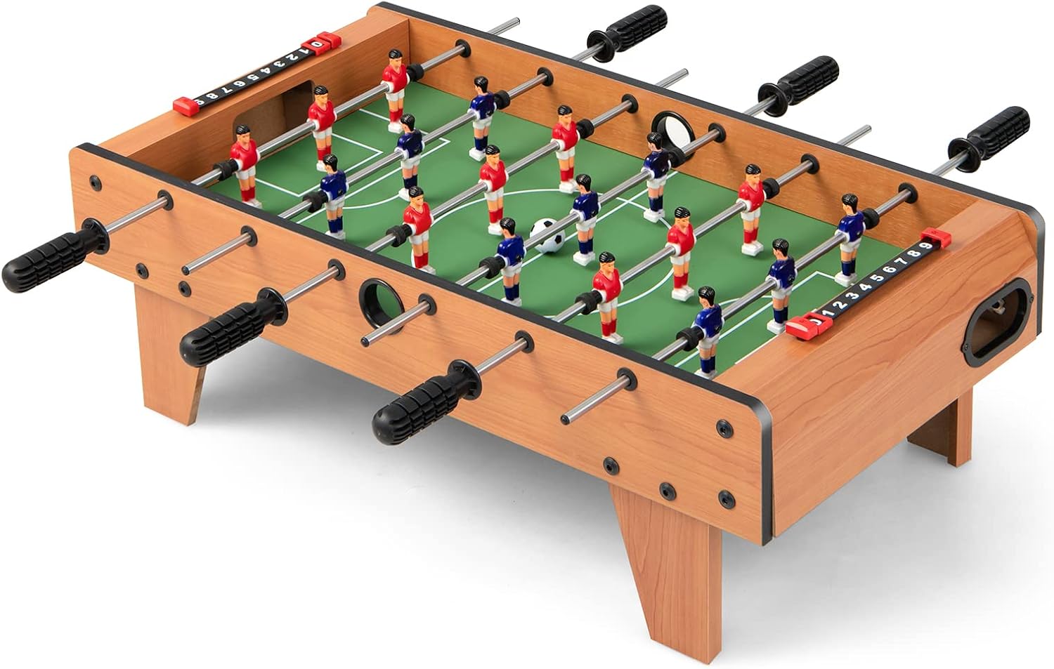 Giantex 27" Foosball Table, Easily Assemble Wooden Soccer Game Table Top w/Footballs, Indoor Table Soccer Set for Arcades, Game Room, Bars, Parties