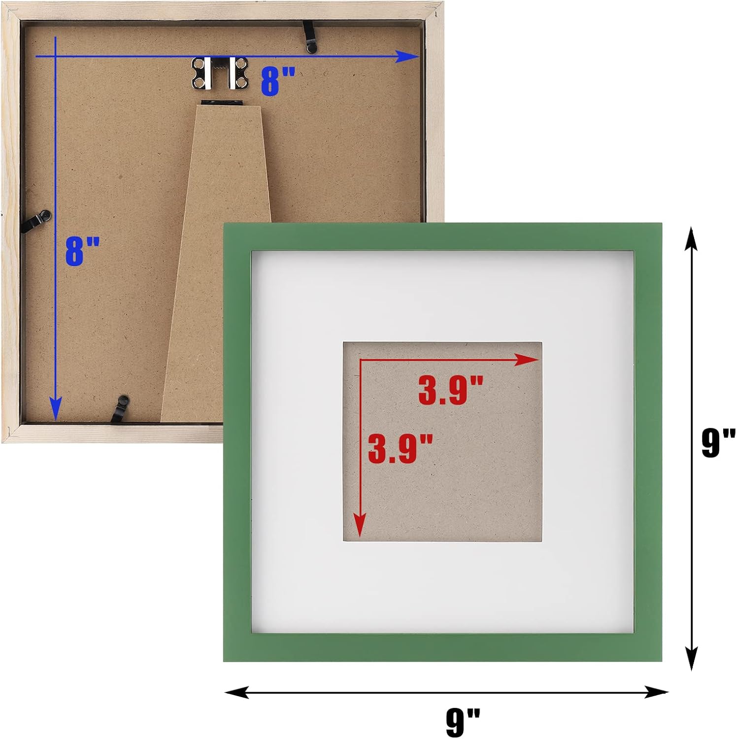 WUTL 8x8 Black Picture Frames Square