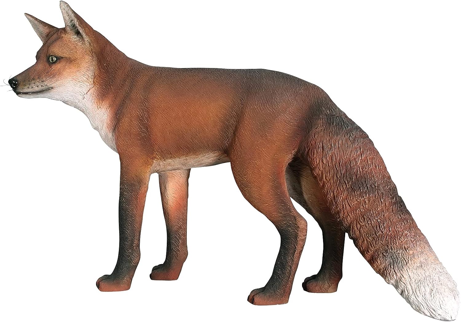 Design Toscano Simon The Woodland Fox Indoor/Outdoor Garden Statue for Patio, Pool or Lawn, 18 Inch Tall, Cast Stone Resin, Red Orange Paint
