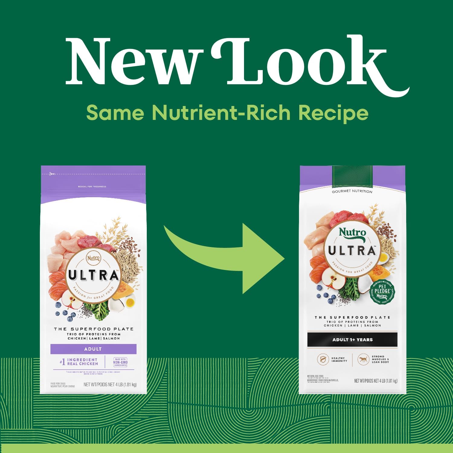 Nutro Ultra Dry Dog Food, Chicken, Lamb & Salmon Recipe, 30 lb | Trio of proteins, blend of 14 superfoods, omega 3 & 6 for radiant coat, antioxidants for immunity, natural fiber, non-GMO