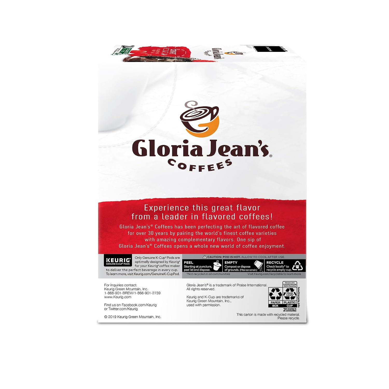 Gloria Jean's Coffees Butter Toffee, Single-Serve Keurig K-Cup Pods, Flavored Medium Roast Coffee, 96 Count