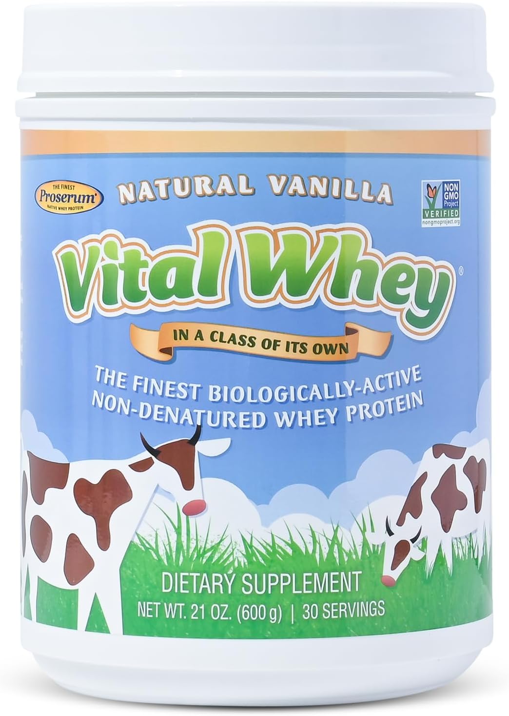 Vanilla Grass-Fed Whey Protein Powder, Immune Vitality, Recovery, 600g | 15g protein & 3.5g BCAAs per scoop | Just 5 clean ingredients | Monk fruit sweetened | Tested for heavy metals & purity