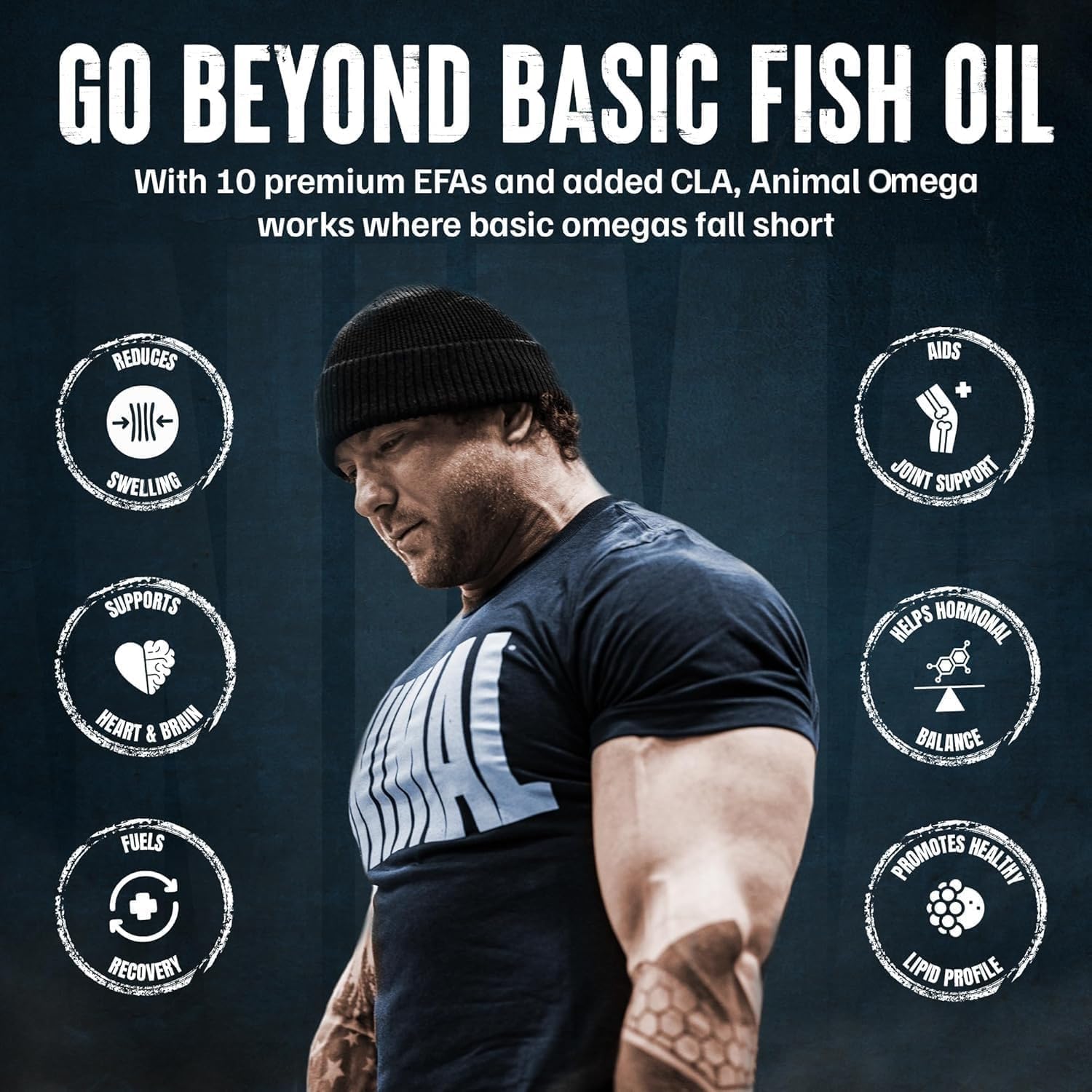 Animal Advanced Omega 3 Fatty Acids - 3500mg EPA DHA Fish Oil Omega 3 Supplement for Women & Men High Potency Blend with CLA GLA ALA for Brain Skin