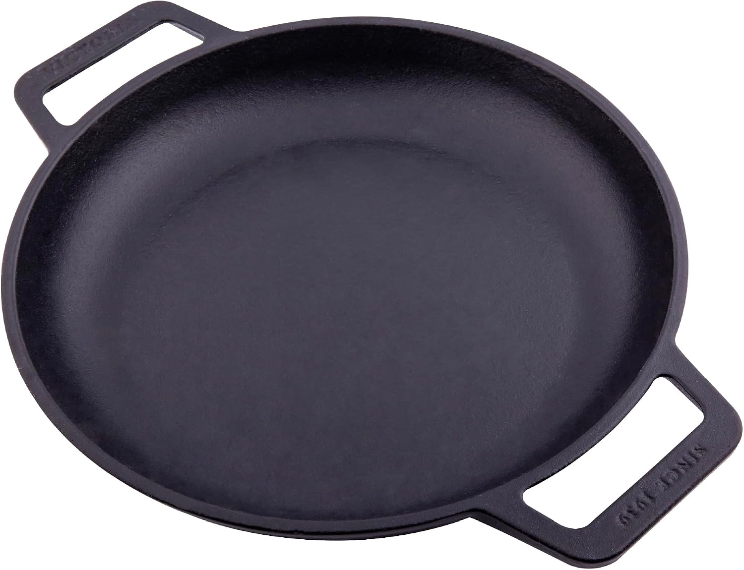 Victoria Cast Iron Round Skillet with Double Loop Handles, Made in Colombia, 10 Inches