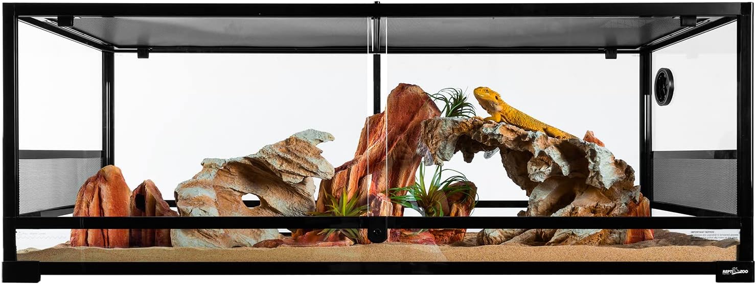 REPTI ZOO 85 Gallon Large Reptile Tank, Wide & Tall Tempered Glass Large Reptile Terrarium 47.2" x 17.7"x 23.6" for Tortoise Snake