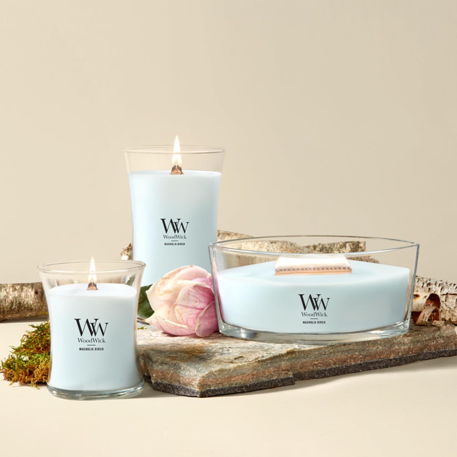 WoodWick Lavender Spa Gifts for Women and Men, 9.7 oz Medium Hourglass Candle with Crackling Wick