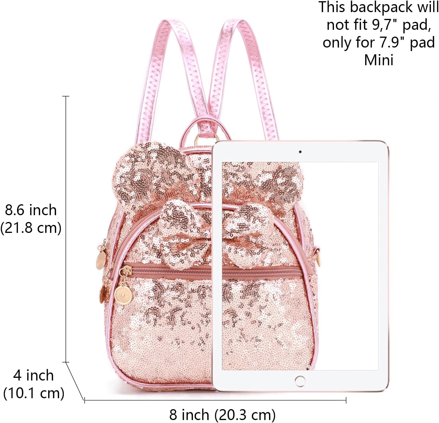 KL928 Girls Mini Backpack Bowknot Polka Dot Cute Small Daypacks Convertible Shoulder Bag Purse for Women
