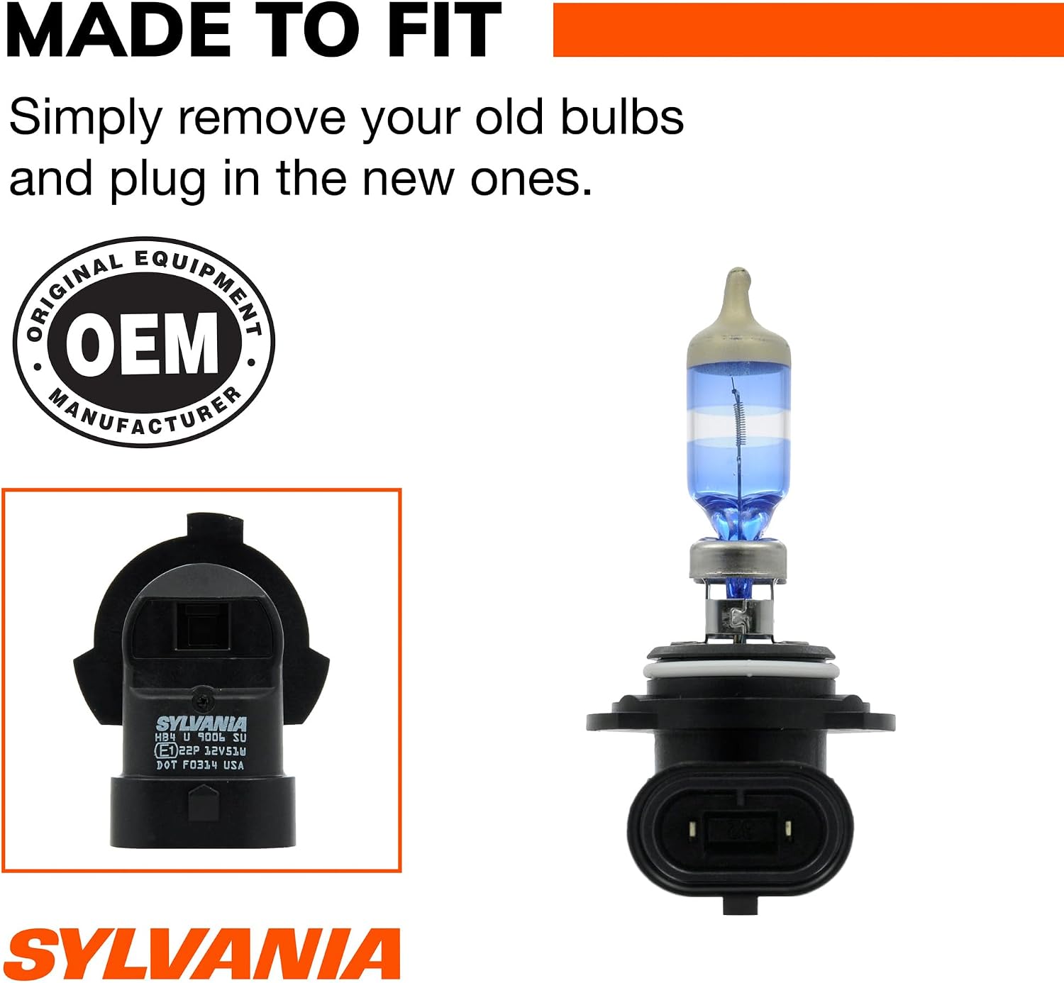 SYLVANIA - 9006 SilverStar Ultra - High Performance Halogen Headlight Bulb, High Beam, Low Beam and Fog Replacement Bulb