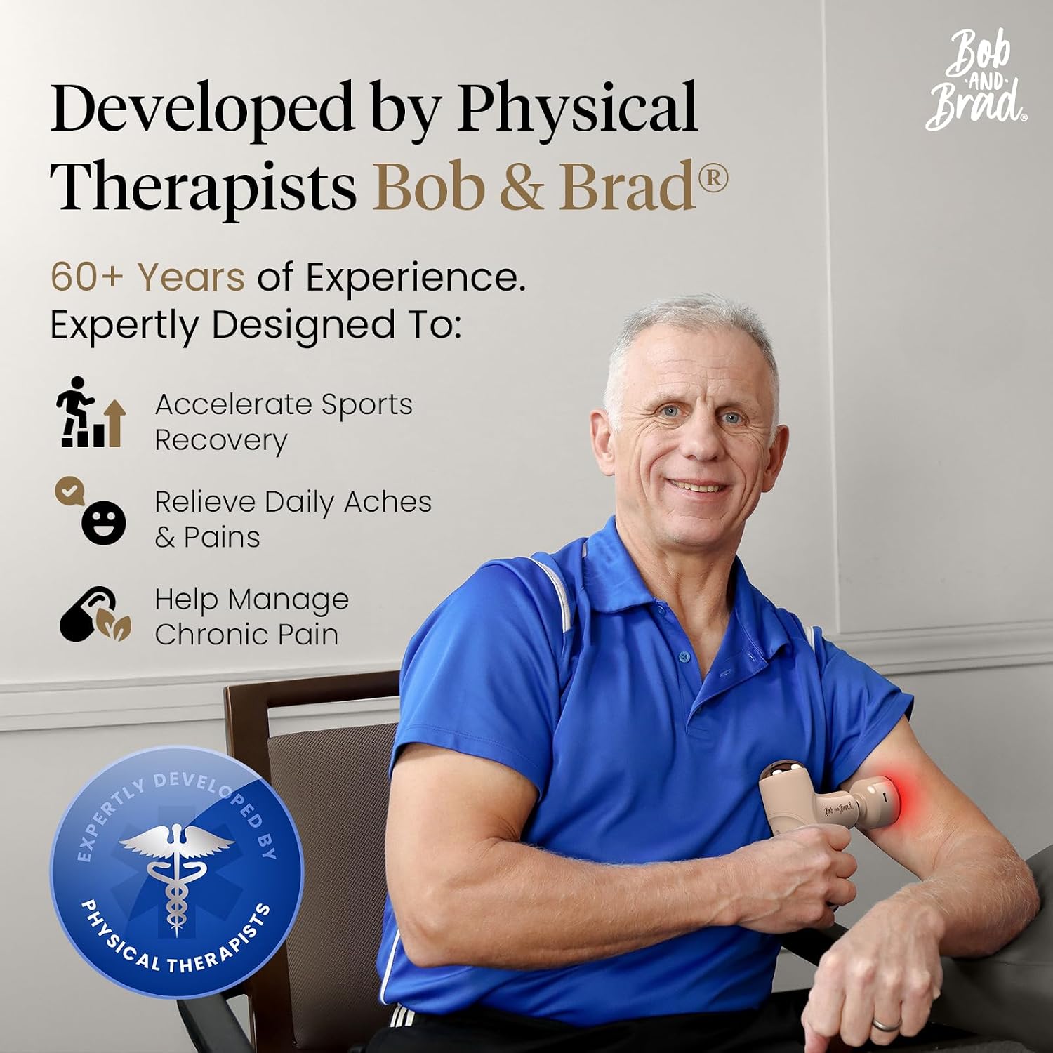 BOB AND BRAD Q2 Mini Massage Gun, Pocket-Sized Deep Tissue Massager Gun, Portable Percussion Muscle Massager Gun