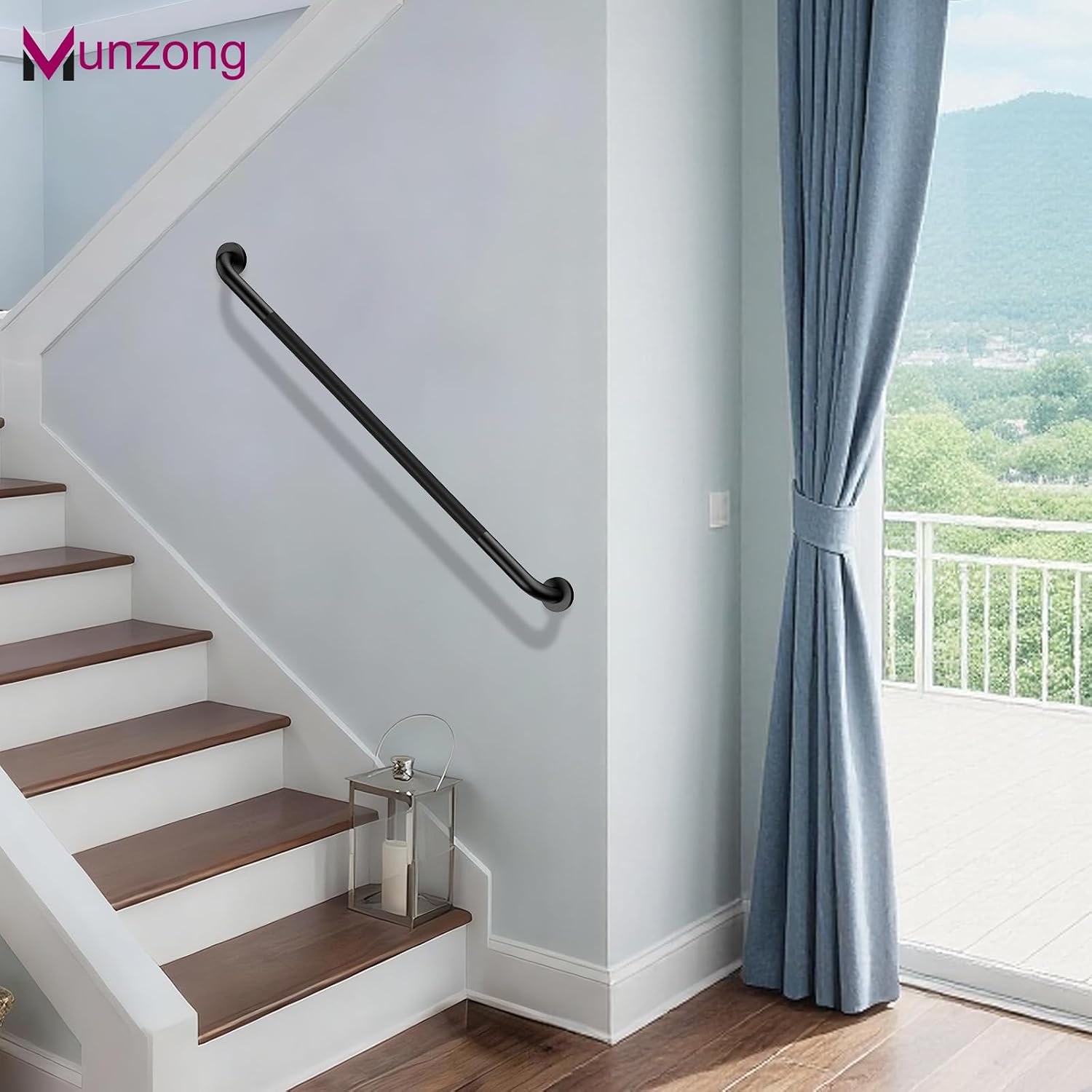 Munzong 3 Pack Commercial Handicap Grab Bars 18" 36" 42" Brushed Nickel | Bathroom Grab Bar for Shower 1.25" Diameter Anti Slip Bathroom Balance Bar Safety Hand Rail for Elderly Injury Senior