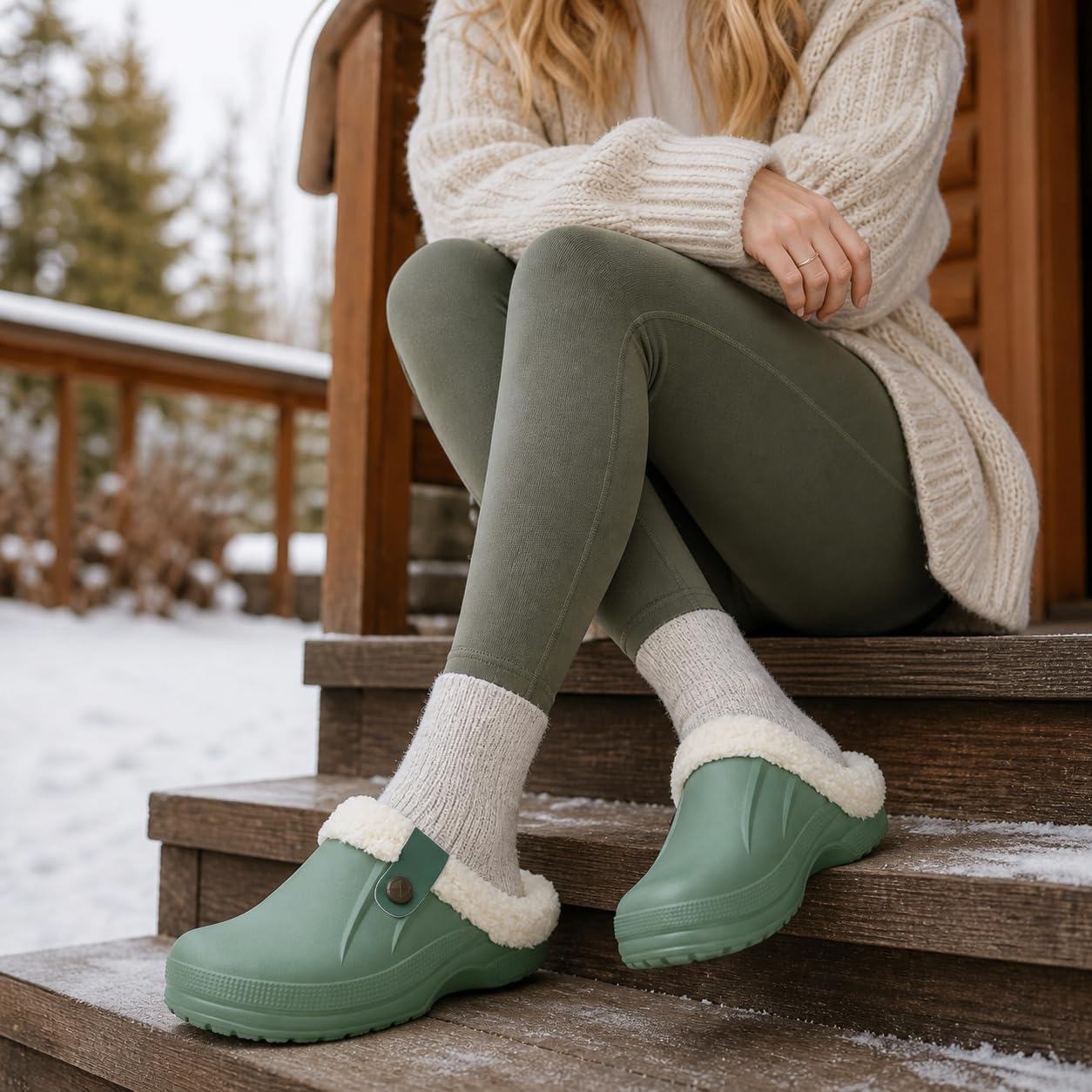 Beslip Fur Lined Clogs for Women & Men Fuzzy Slippers with Memory Foam