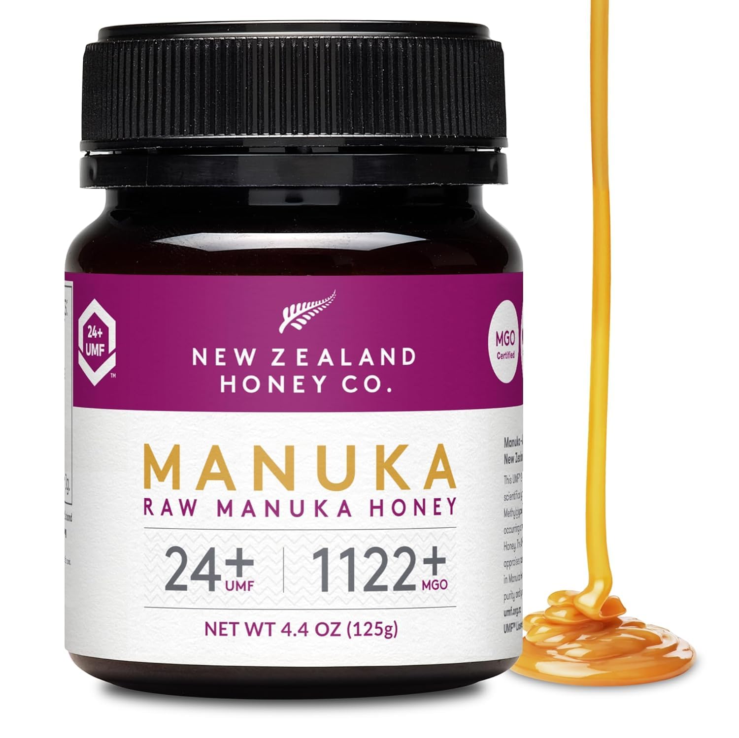 Raw Manuka Honey UMF 24+ MGO 1122+, UMF Certified, 3rd Party Tested, 8.8oz