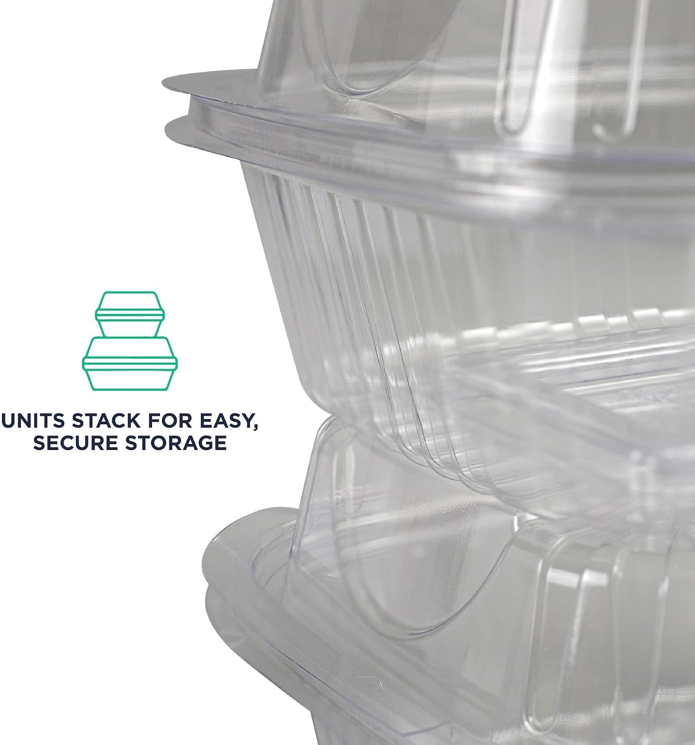 Eco-Products EPRC32 Renewable & Compostable Rectangular Deli Containers - 32oz., 50 Per Pack (Case of 4 Packs), clear