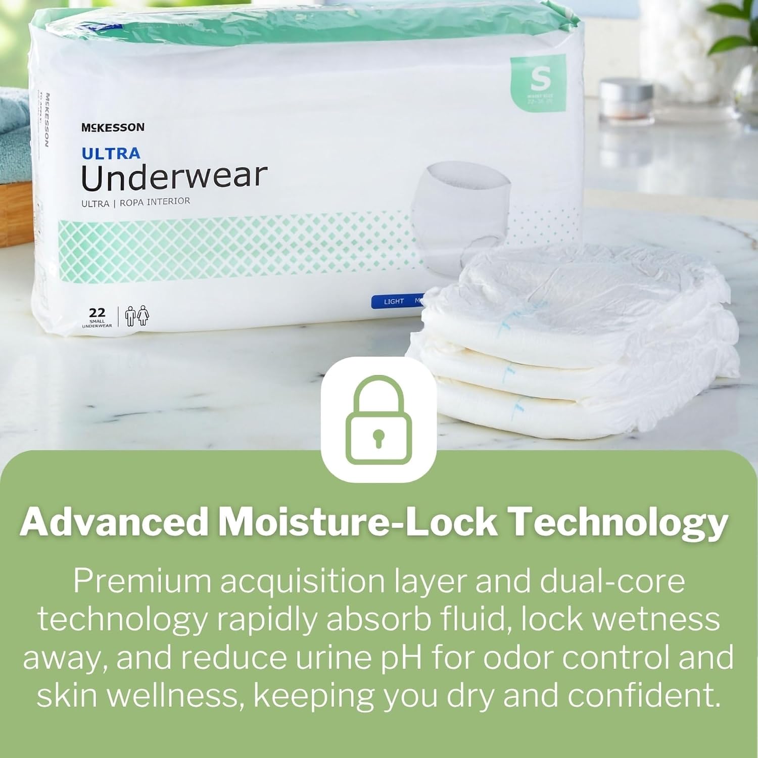 McKesson Ultra Adult Incontinence Underwear, Heavy Absorbency, 44 in, 80 ct | Postpartum and Incontinence Support