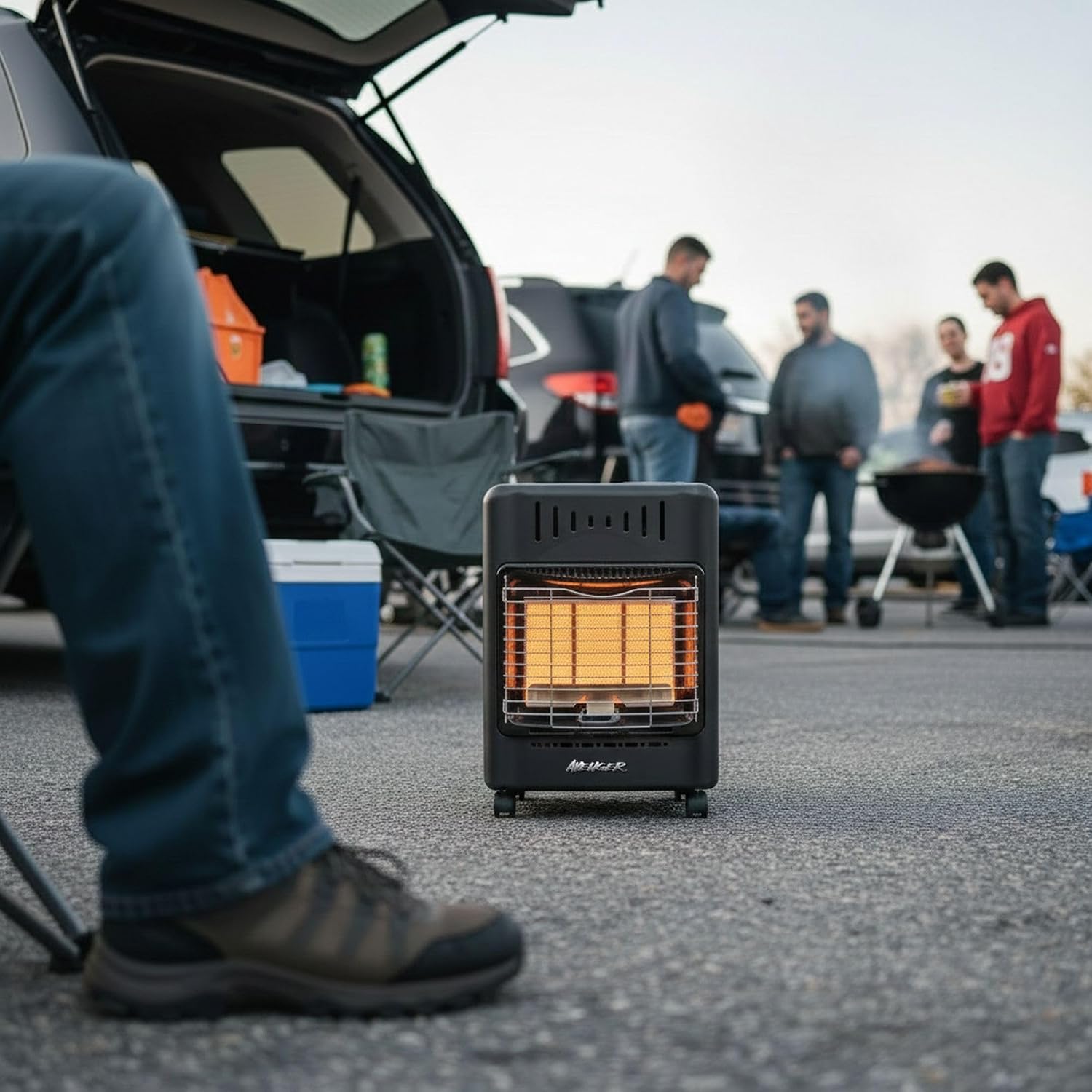 Avenger Portable Outdoor Propane Cabinet Heater – 18,000 BTU Radiant Gas Heater with Tip-Over & ODS Safety Shut-Off - Model # 22BF-A00