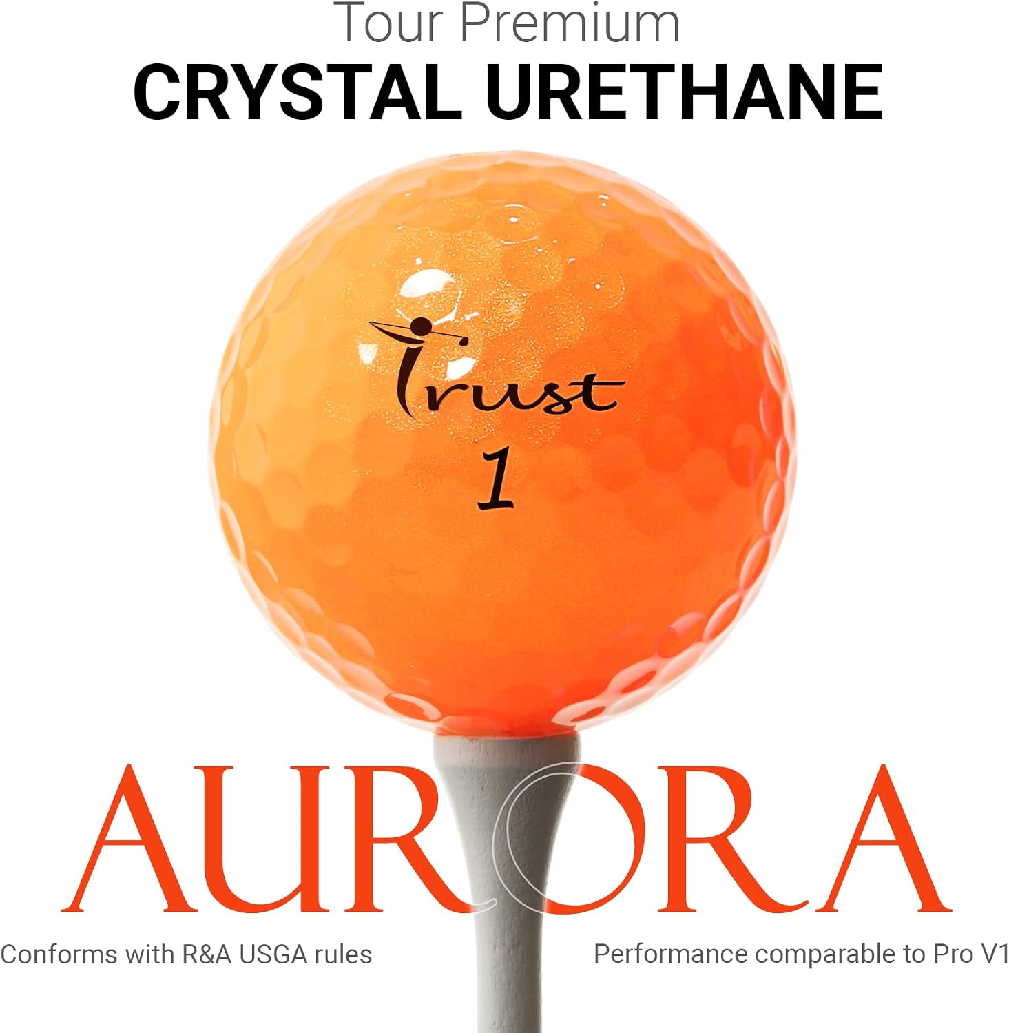 Trust Golf Balls - Aurora & Rosa Crystal Urethane Series | Eye-Catching & Easy to Spot | Maximum Distance, Soft Feel, Straight Flight