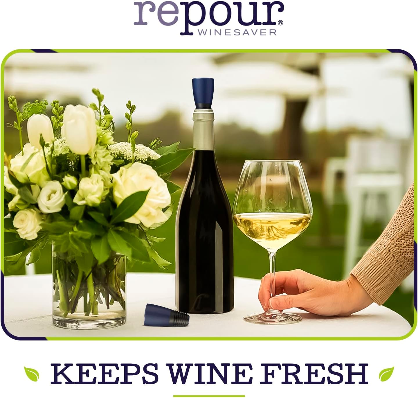 Wine Saver - Wine Preserver and Stopper - Removes Harmful Oxygen from your Wine Simply and Effectively - Indigo Blue 4 Pack