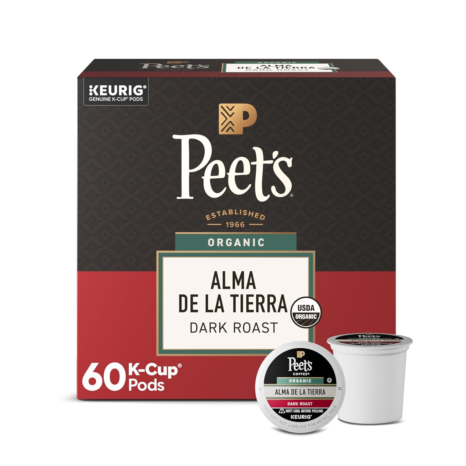 Peet's Coffee, Dark Roast Keurig K-Cup Pods, 100% Arabica Coffee - Major Dickason's Blend 32 Count (1 Box of 32 K-Cup Pods)