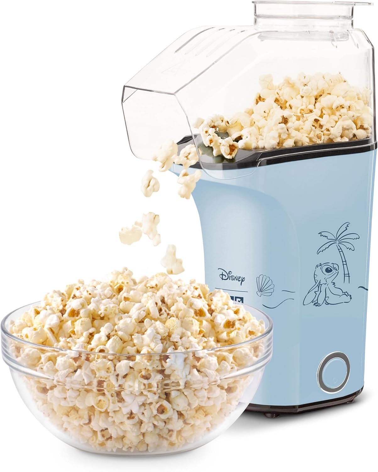 Dash Fresh Pop Popcorn Maker, 16-Cup Hot Air Popper, Aqua | Electric Popcorn Machine, Oil-Free Air Popped Popcorn, Built-In Measuring Cup & Butter Melting Tray, Movie Night Snacks
