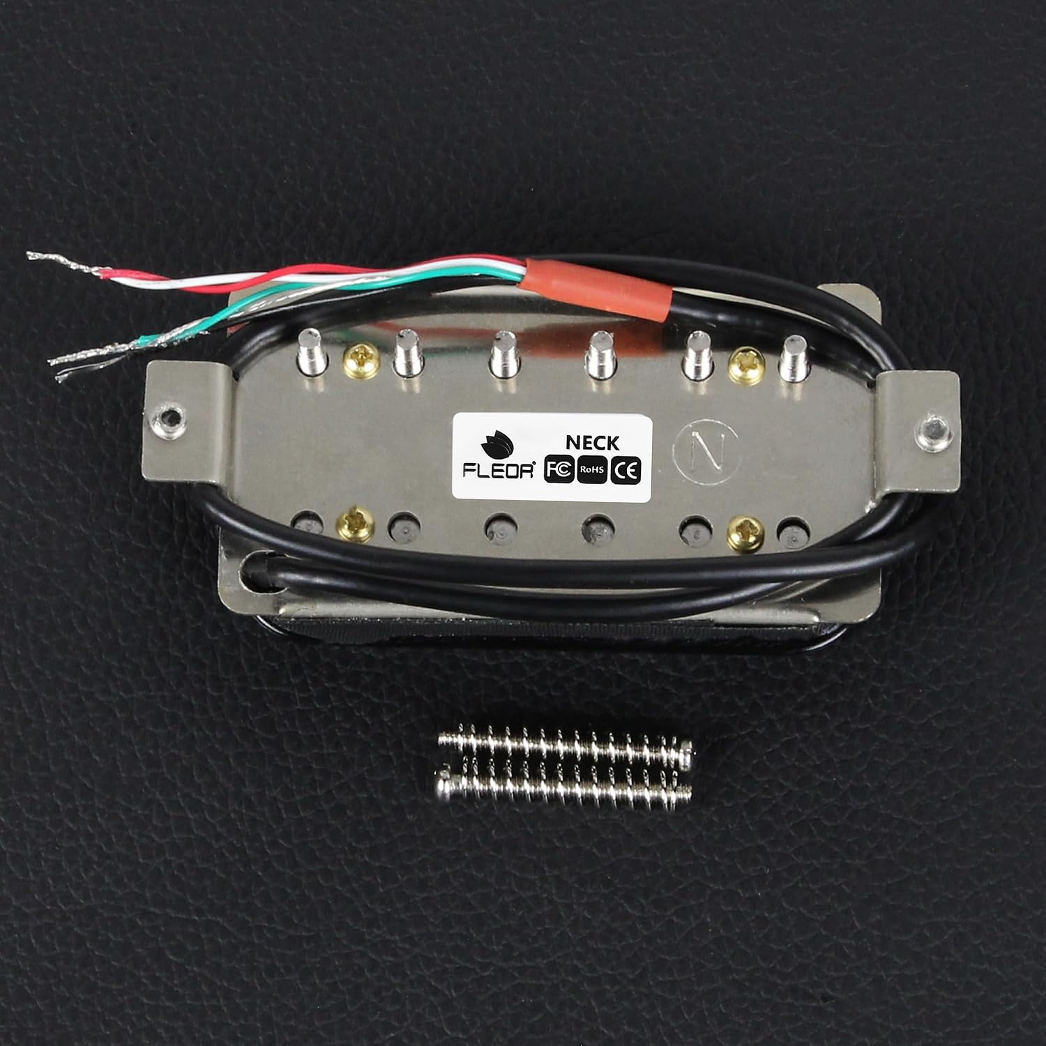 FLEOR Alnico 5 Guitar Pickup Double Coil Humbucker Pickups Neck and Bridge Set Black