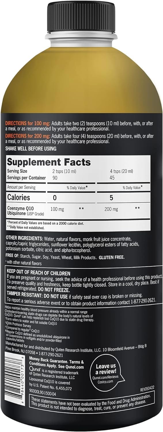 Qunol Liquid CoQ10 100mg, Superior Absorption, Antioxidant, 20 Ounces | #1 Cardiologist Recommended Supplement for Heart Health, Coenzyme Q10 Supplement to support Vascular Health & Cellular Energy