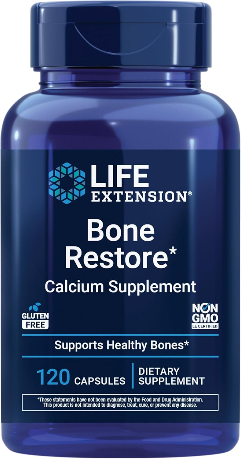 Life Extension Bone Restore Calcium Supplement, Vitamin D3, Magnesium, Boron, zinc, Manganese, Silicon, Helps Maintain Healthy Bone Density