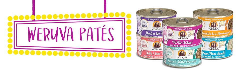 Six unique Weruva pate recipes in one variety pack