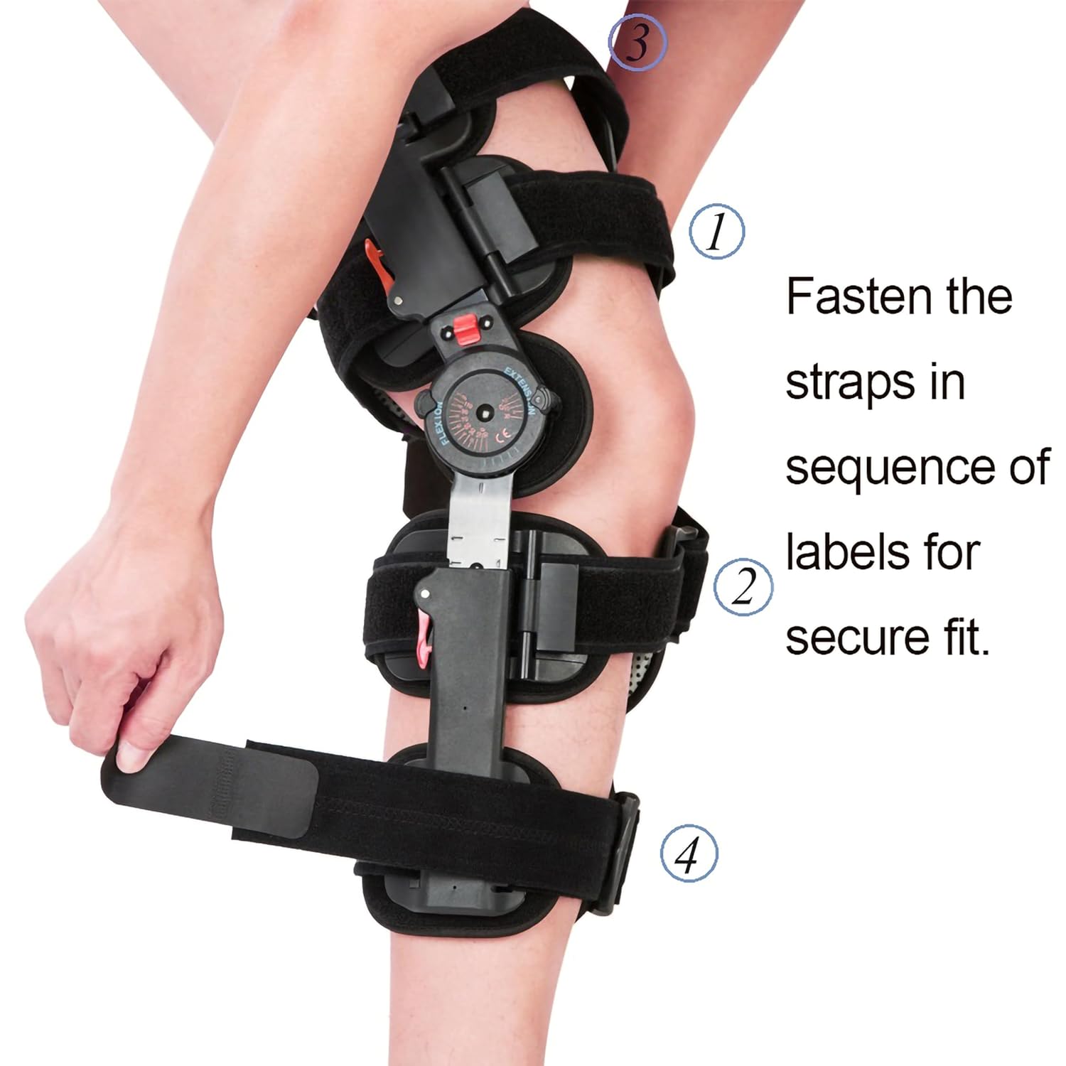 Medibot Hinged Knee Brace ROM Adjustable Post Op Knee Support Orthosis Immobilizer Protector for Left Leg and Right Leg, Both Men and Women