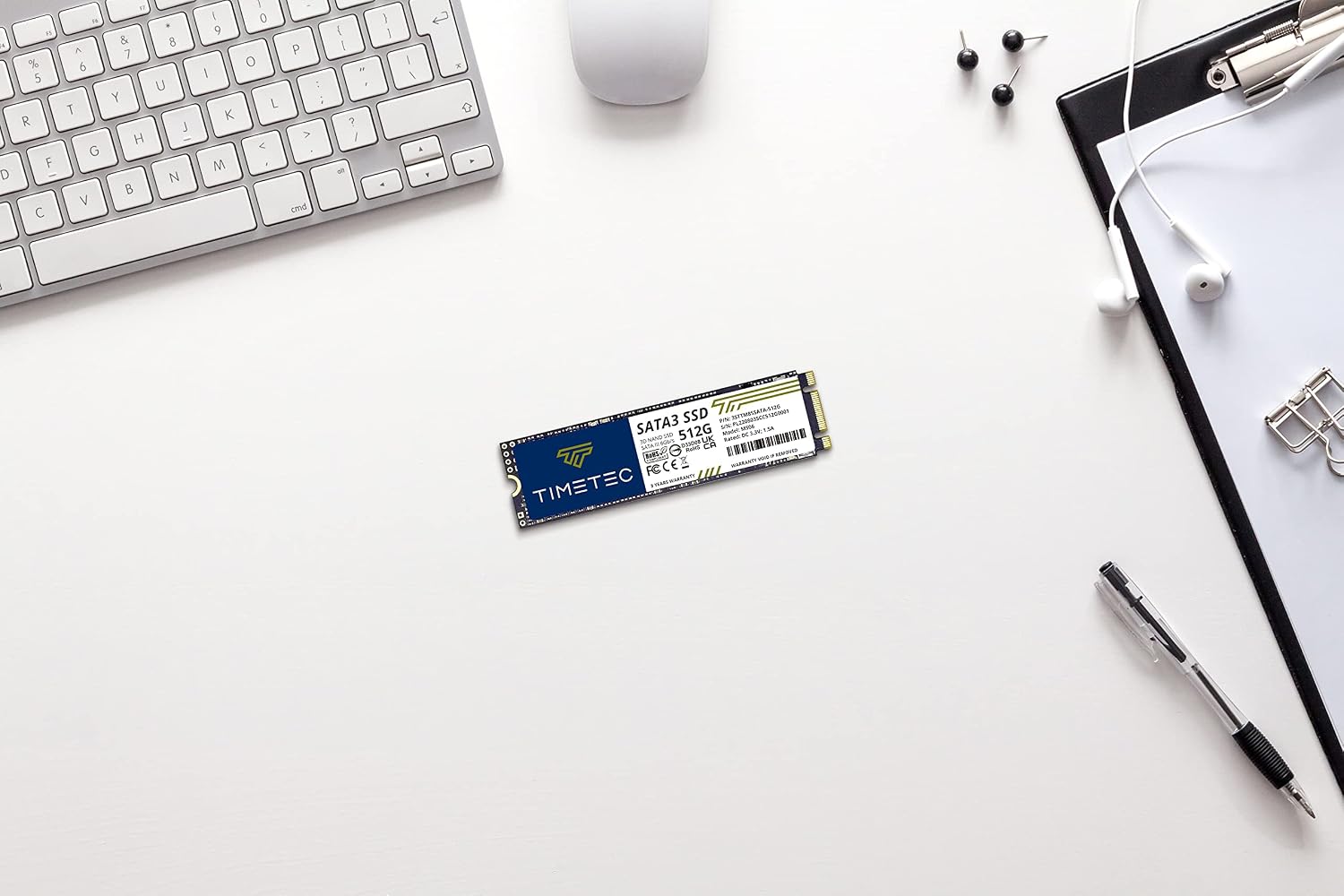 Timetec 1TB SSD 3D NAND SATA III 6Gb/s M.2 2280 NGFF 512TBW Read Speed Up to 550MB/s SLC Cache Performance Boost Internal Solid State Drive for PC