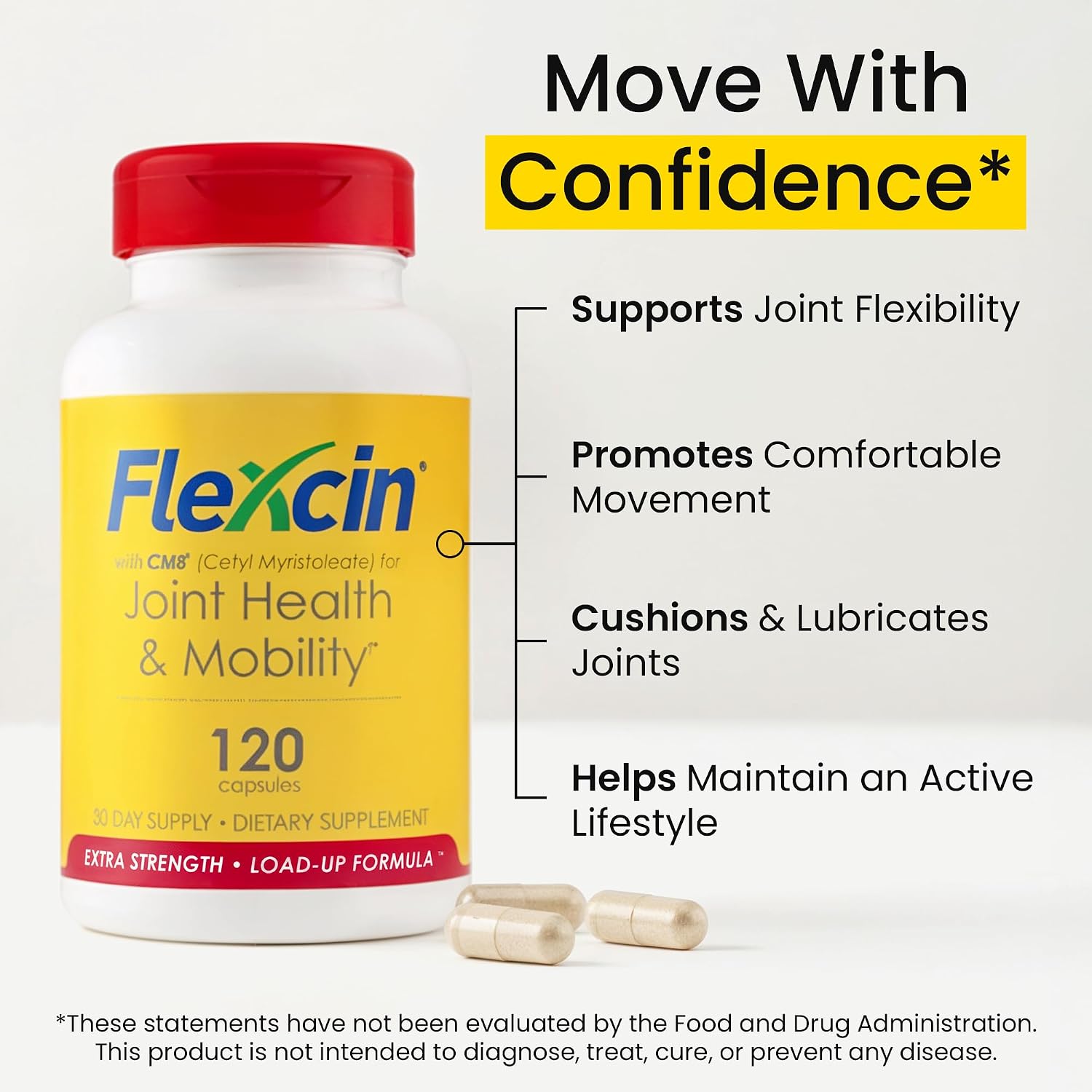 Extra Strength Joint Formula with CM8 (Cetyl Myristoleate) - Joint Supplements for Men and Women with Glucosamine, MSM, Collagen Type II - 120 Capsules