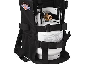 Flame King Propane Tank Backpack Carrier for 5LB or 10LB Cylinder and Weed Torch