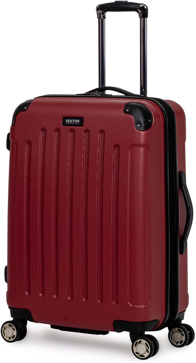 Kenneth Cole REACTION Renegade Luggage Expandable 8-Wheel Spinner Lightweight Hardside Suitcase, Champagne, 20-Inch Carry On