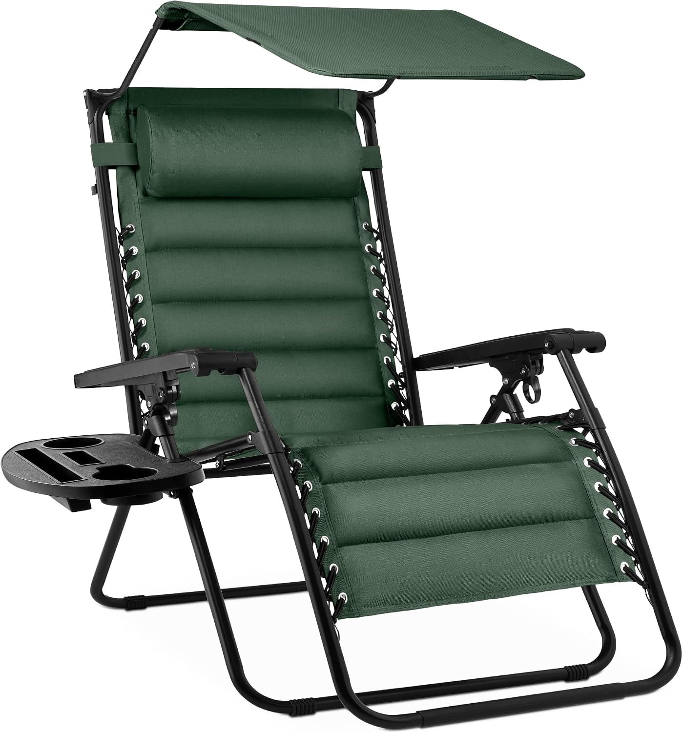 Best Choice Products Oversized Padded Zero Gravity Chair, Folding Outdoor Patio Recliner, XL Anti Gravity Lounger for Backyard w/Headrest, Cup Holder
