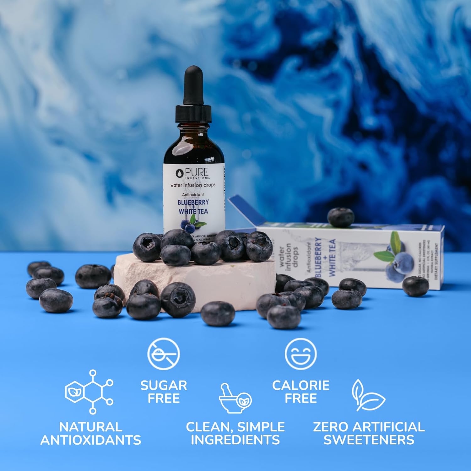 Pure Inventions Water Enhancer Drops - Refreshing and Delicious - Antioxidants, Electrolytes - No Sugar, Calories, or Artificial Sweeteners - Cranberry and Elderberry (60 Servings)