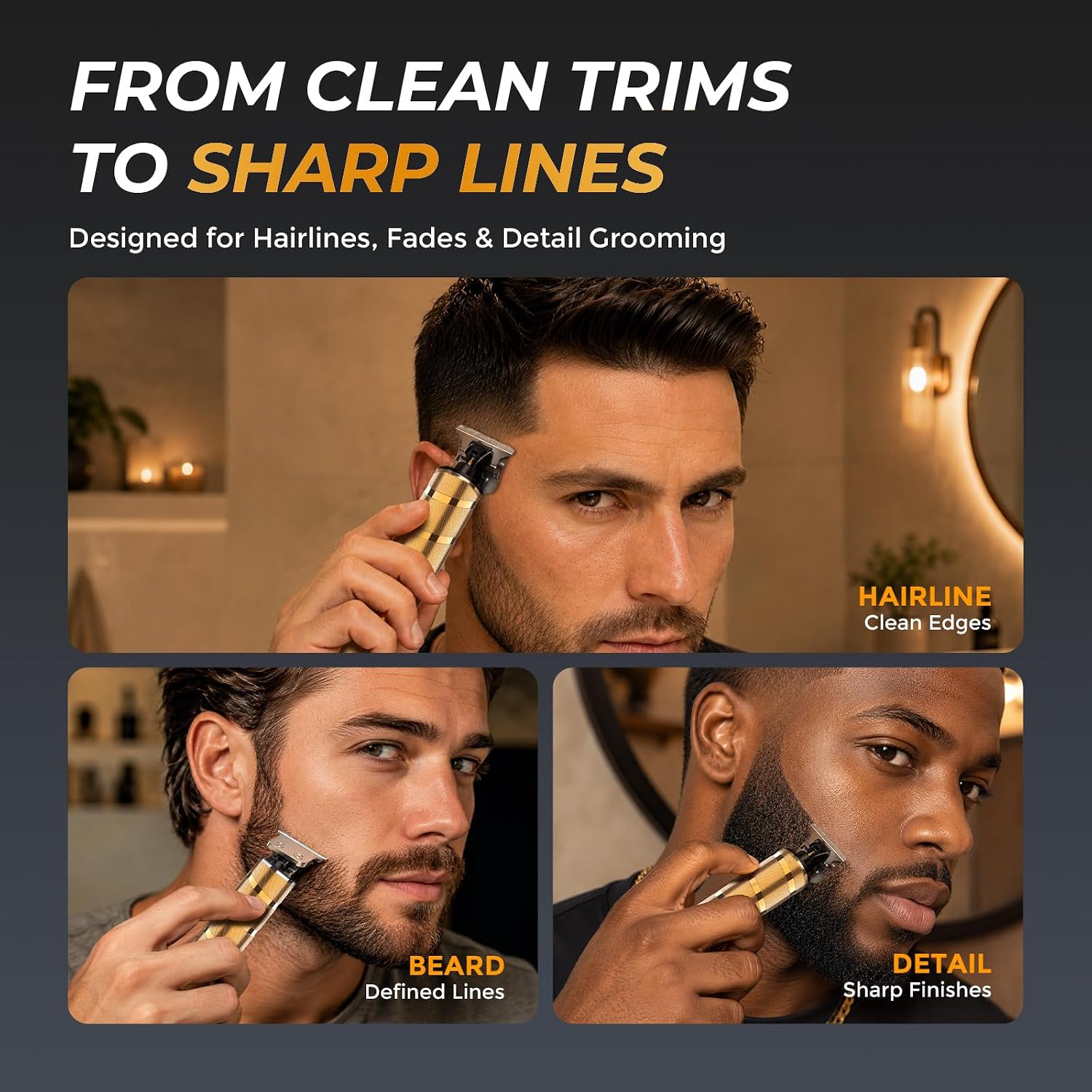 Ufree Beard Trimmer for Men, T-Blade Hair Trimmer, Zero Gap Edger Clippers