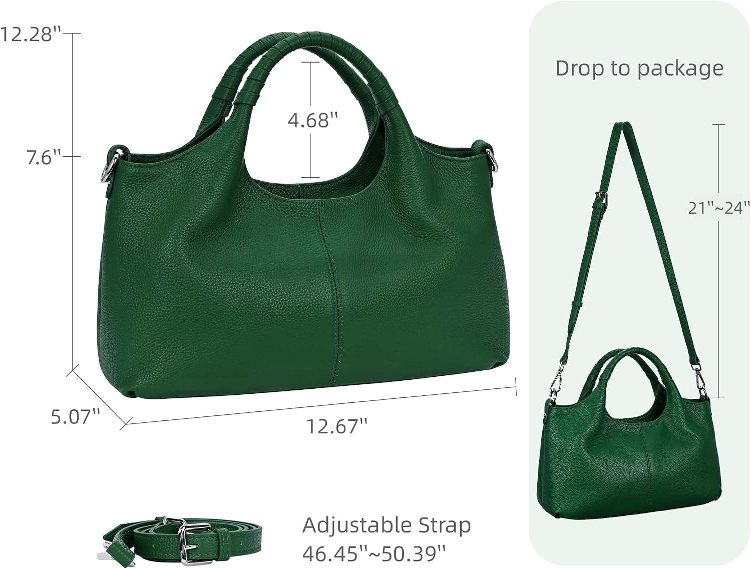 Iswee Leather Satchel Women Purse and Handbag Crossbody Shoulder Bag Hobo | Genuine Cowhide Leather Tote Top Handle Bag Soft & Durable Medium Size Bags with Detachable Multiple Pocketbooks Trendy