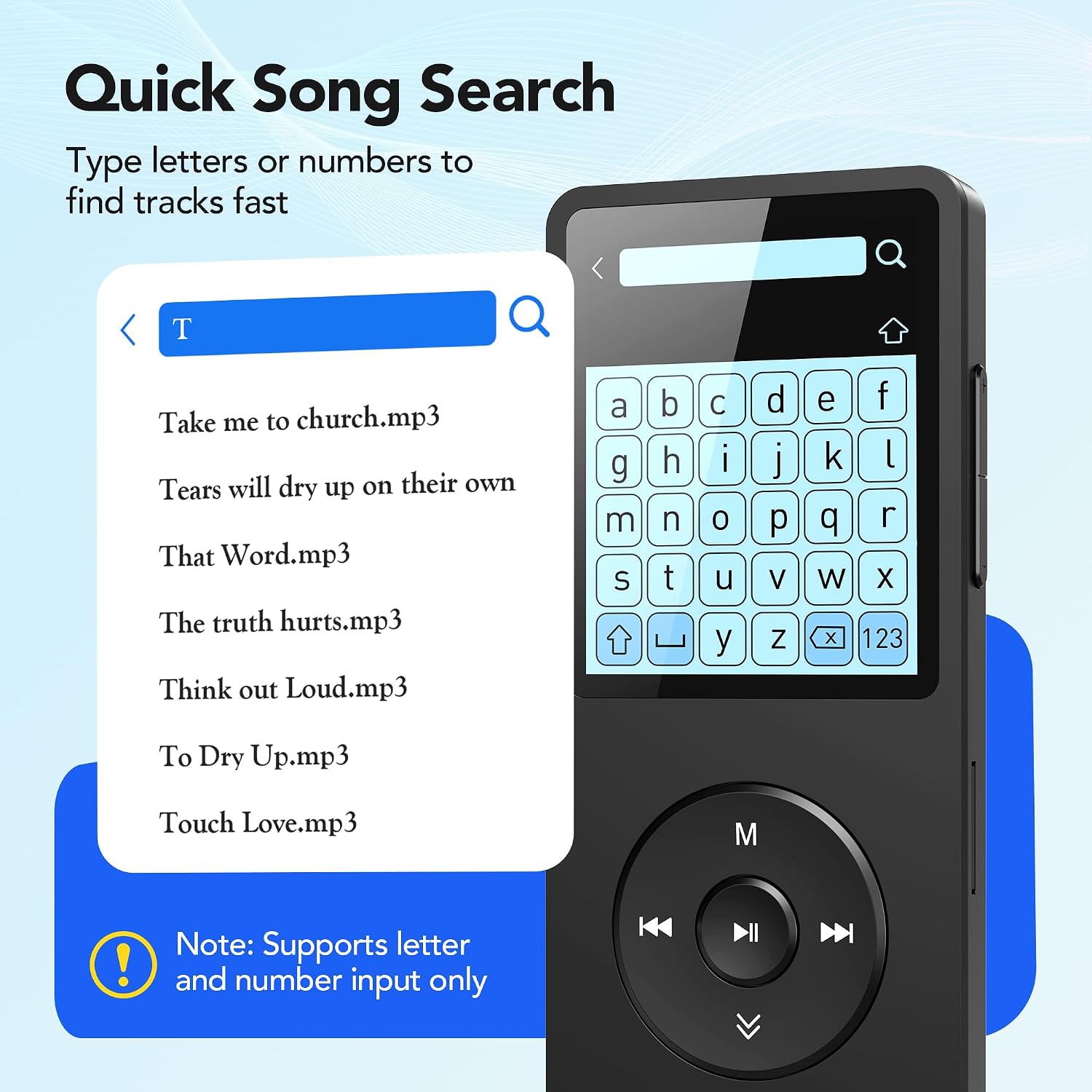 AGPTEK A02S 16GB MP3 Player, 65 Hours Playback Music Player, Dark Blue | Lossless Sound, Supports up to 128GB