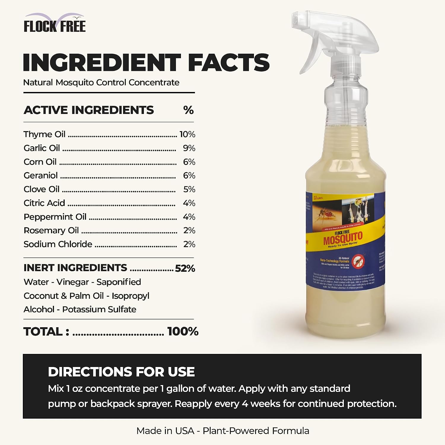 Mosquito Repellent Concentrate 4 fl oz – Makes 4 Gallons